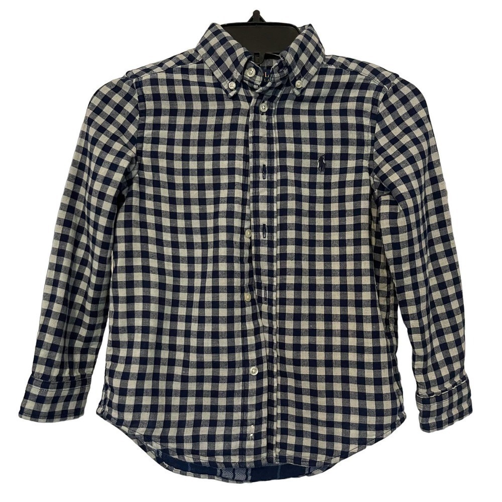 Ralph Lauren BOYS Button Down Plaid Shirt Size 5